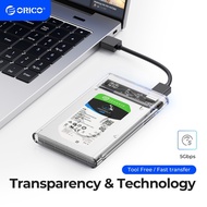 ORICO HDD Case 2.5 inch Transparent SATA to USB 3.1 Hard Disk Case Tool Free 5Gbps 4TB UASP Type C SSD (2139C3)