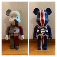 正版激罕 KAWS Red Bearbrick Dissected & God Save the Queen 1000% Be@rBrick