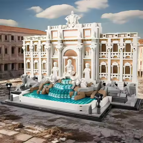 1880PCS Architecture Trevi Fountain Home decoration MOC Iconic Italy Roman Landmark Bricks Toys Gift
