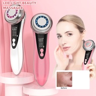 5 In 1 Electric Facial Massager Sonic Ion LED Photon Anti Aging Skin Rejuvenation Lifting Tighten Color Light Serum Import Instrument