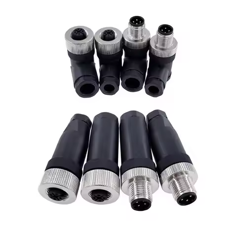 M12 sensor connector 4pin 5pin M12-8 waterproof male&female plug screw threaded coupling A Code sens