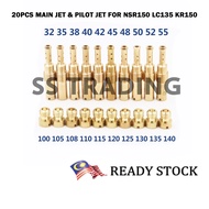 # 20PCS NSR150 CARBURETOR MAIN JET PILOT JET SLOW JET LC135 KR150 NSR150 NOZZLE MAINJET PILOTJET PE 