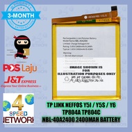 TP Link Neffos Y5i, Y5s, Y6 TP804A NBL-40A2400 Battery TP804 Bateri Nifos Niffos Batery 2400MAH 2400