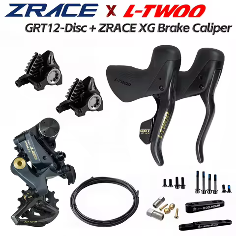 LTWOO GRT 12 Disc 1x12s Gravel Hydraulic Disc Brake Groupset + ZRACE XG Flat Mount Brake Caliper, Ca