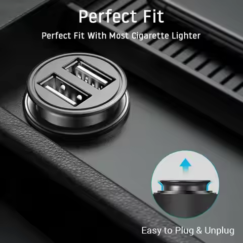 Car Charger 3.1A Quick Dual USB Port Cigarette Lighter Phone USB Power Adapter Charger 12v 24v For I
