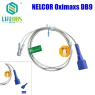 For Nelcor Oximaxs Db9 Patient Monitor Finger Clip Ear Clip Silicone Long Cable Reusable Blood Oxyge