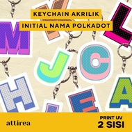 GANTUNGAN Acrylic Initial Keychain - Polka Dot | Cute Initial Souvenir Keychain