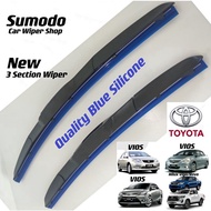 Sumodo Silicone Car Wiper 1Pair(2Pcs) Toyota Vios/Altis/Camry/Avanza/Hilux Vigo/Hilux Revo/Wish/Yari