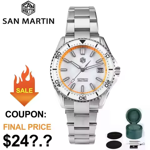 2025 New San Martin 39mm Dive Watch Enamel Dial Full Luminous NH35 Automatic Mechanical Men Watch Wa