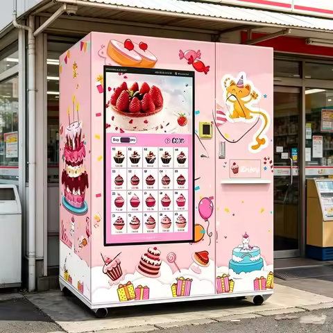 Machine Vending For Business Dessert Vending Machine Refrigerated Cake Vending Machine Can Cakes Bre
