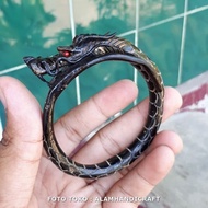 Gelang Akar Bahar Hitam Kepala Naga Gelang Pria Wanita