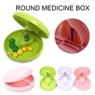 Storage Case Portable Small Pill Cutter Splitter Medicine Cut Pill Holder Pill Splitter Round Medicine Box Organizer Storage Box