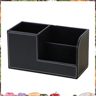 Leather Desk Organizer,Office Supplies Holder Desktop Stationery Storage Box for Business Card, Pen,