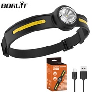 BORUiT GT10 LED Induction Headlight Type-C Rechargeable Mini Headlamp Camping Fishing Lantern