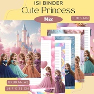 tema cute princess isi binder ukuran A5