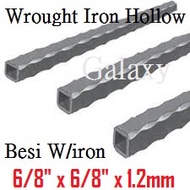 Wrought Iron Hollow Besi Ron Iron Hollow Besi Rock Iron Hollow Wrought Iron Hollow Curve (6/8" x 6/8" x 1.2mm)Besi Bunga