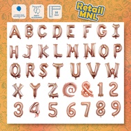 Retailmnl 16-Inch A-Z Letter and Number 0-9 & Symbol Rosegold Foil Balloon