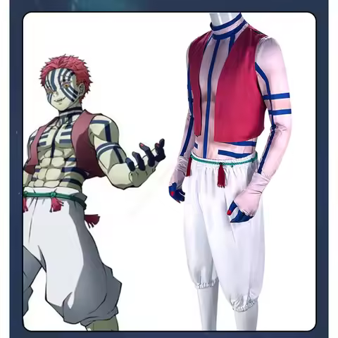 Anime Demo NSlayer Akaza Cosplay Costume Upper Moon Three Fighting Demon Full Set Anime Role Play Ou
