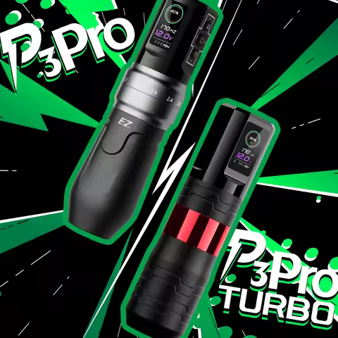EZ P3 Pro /P3 PRO Turbo Wireless Tattoo Machine Pen Adjustable Stroke 1600mAh Battery Power OLED Dig