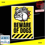 Patch and Pixels Beware of Dogs Sticker PVC/Sticker/Metal Sheet