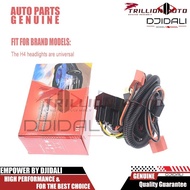 Car H4 Halogen Headlight Brightness Booster Wire Harness Relay Kit 12V
