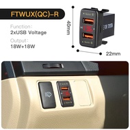 FZ36W Fast Car Charger QC3.0 Dual USB Fast Charger With Voltage Waterproof Mobile Phone Charger For 