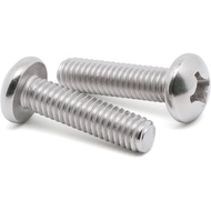 JP M6X16 Machine Screw Bolt M6 X 16 Pan Head 6X16 Screwdriver Bolt + Round Head Stainless SS304