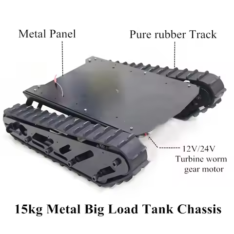 15kg Load Big Load Robot Tank Chassis Off/road Vehicelt Track Car With Rubber Tracks+ Big Power Moto