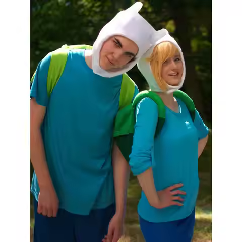 DAZCOS Kids Cute Game Finn Mens Anime Cosplay Hat Backpack White Bunny Ears for Easter Day Costume H