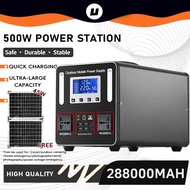 288000mAh Portable Power Station 500W Portable Power Bank Solar Generator Camping Battery Power Supp