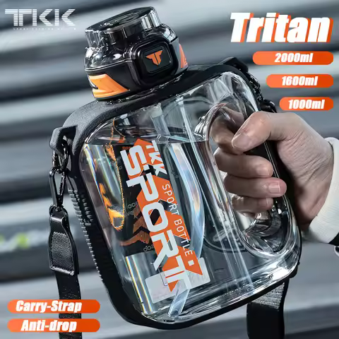 TKK 1/1.6/2L Sports Water Bottle TRITAN Large Capacity Creative Cup Heat Resistant Outdoor Adult Tra