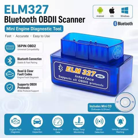 ELM327 Mini Bluetooth OBD2 Scanner Car Diagnostic Tool Engine Fault Code Reader Scan Tool for Androi