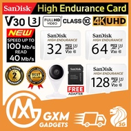 SanDisk High Endurance Video Monitoring MicroSD HC/XC Cards 4K UHD Full HD Video for CCTV and Car Camera