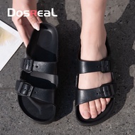 DOSREAL Summer Women Beach Sandals One Strap Hollow Slippers Ladies Thick Sole Flip Flops Buckle Light Sandalias Outdoor Slides With Heel Large Size 41