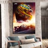 Perilla-นักแข่งรถ Fernando Alonso และโปสเตอร์การแข่งภาพทิวทัศน์พิมพ์ลายผ้าใบตกแต่งบ้านผนังห้องนั่งเล
