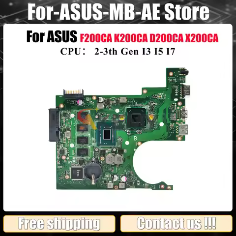 X200CA Laptop Motherboard For ASUS VivoBook X200C D200CA F200CA K200CA X200CA Notebook Mainboard Wit