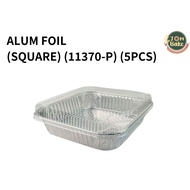 11370-P Aluminium Foil Tray with Clear Lid {5pcs} Petak / Square 1500ml My Chef Foil Tray 11370P 150