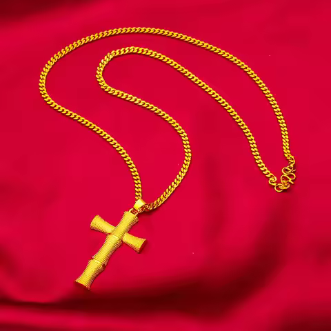 Cross Necklace Men & Women 24K Gold AU999 - AU999 valuable collectible, faith meaning + collection w