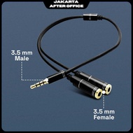 Overfly Splitter AUX 3.5mm Male to 3.5mm Female Headphone Mic 37cm - AV114