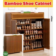 【Bamboo Shoe Cabinet】Minimalist Wooden Shoe Shelf/  5/6/7 Tier Shoe Rack /Rainbow Culture