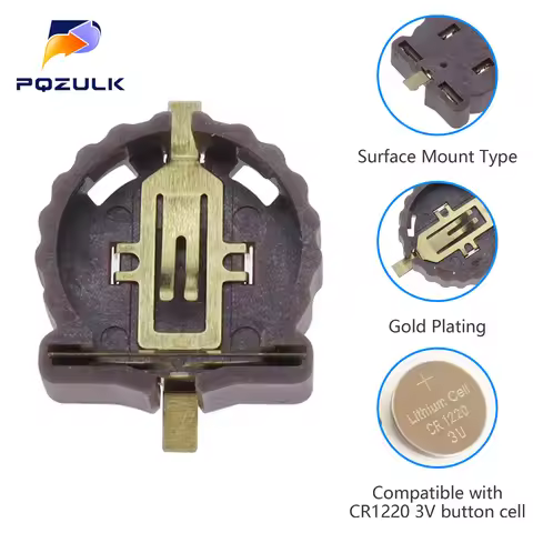 100PCS SMD CR1220 Battery Holder SMT 3V Button Battery Socket BS-1220-2 Battery Connector