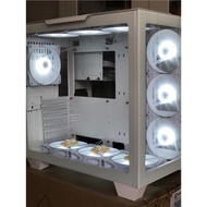 海景房白色機箱風扇12CM純白光風扇LED發光散熱靜音風扇串聯大4P