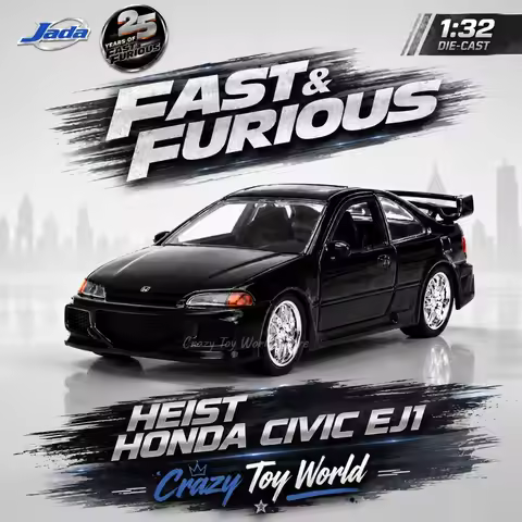 Jada 1:32 Fast & Furious 1993 Honda Civic Coupe–Diecast Metal Model Car,Opening Doors & Rubber Tires