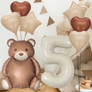 Matte Bear 8-Piece Set Combination 133cm Milk White Number 60cm Heart-Shaped Five-Pointed Star Ballo