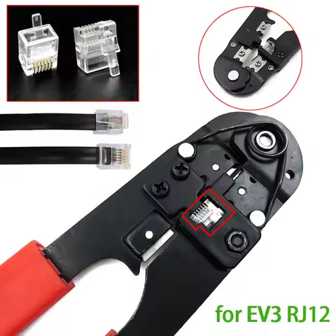 EV3 Set Pliers RJ12 6P6C Plug Crimping Tool Clear Crystal Head Right Buckle Position Technical Cryst