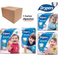 1CARTON (4PACKS ) Drypers WeeWee Dry ALL Sizes x  4PACKS