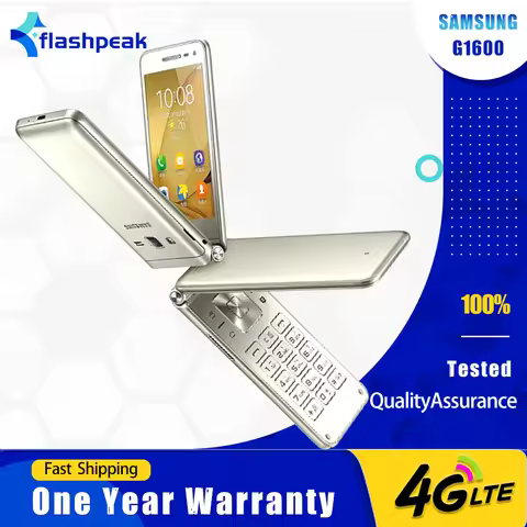 Original Samsung Galaxy Folder G1600(2016) 4G Mobile Phone Dual SIM Card 3.8'' 2GB RAM 16GB ROM Cell