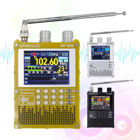 DP-666 TEF6686 DSP Radio High Sensitivity FM AM Short Wave Radio FM/LW/MW/SW Full Band Radio LCD Rec