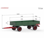 Crossrc TL4 Big Iron Bull Tractor T009 Full-trailers 90100145 รถบรรทุกไฟฟ้าแบบควบคุมระยะไกลสำหรับผู้