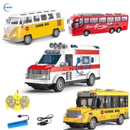 RC Bus 4 Channel Electric Remote Control Bus Car Toy RC Ambulance With LED Light Music School Bus Mo